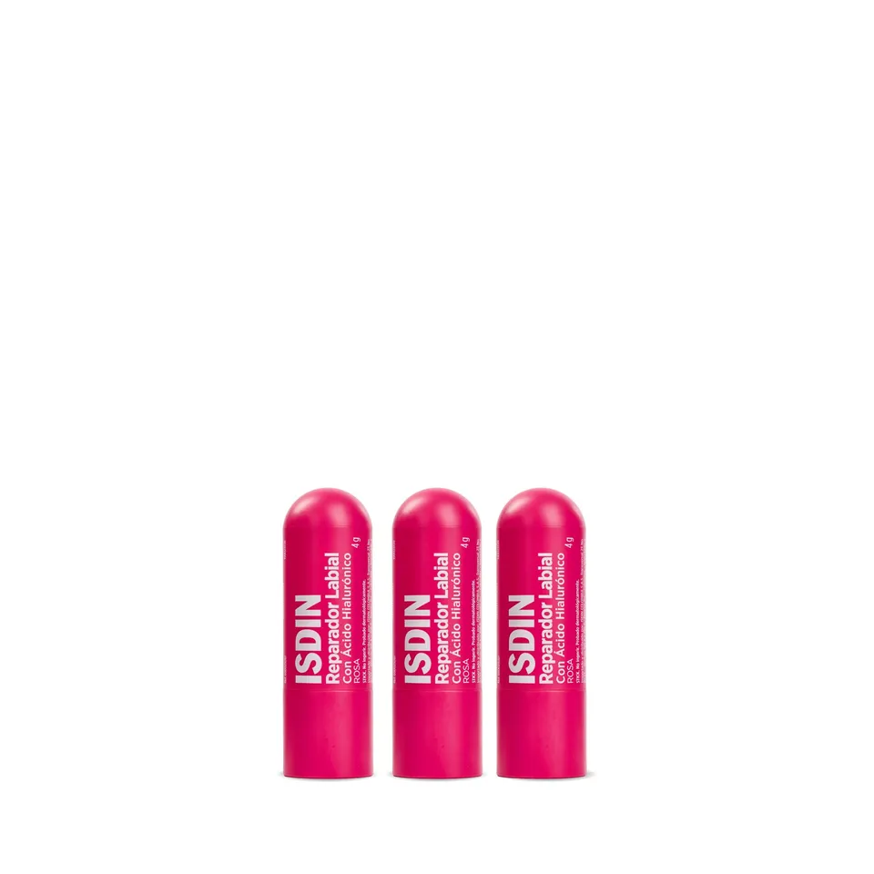 isdin-reparador-labial-rosa-pack-trio-3-sticks-con-cido-hialur-nico image 1