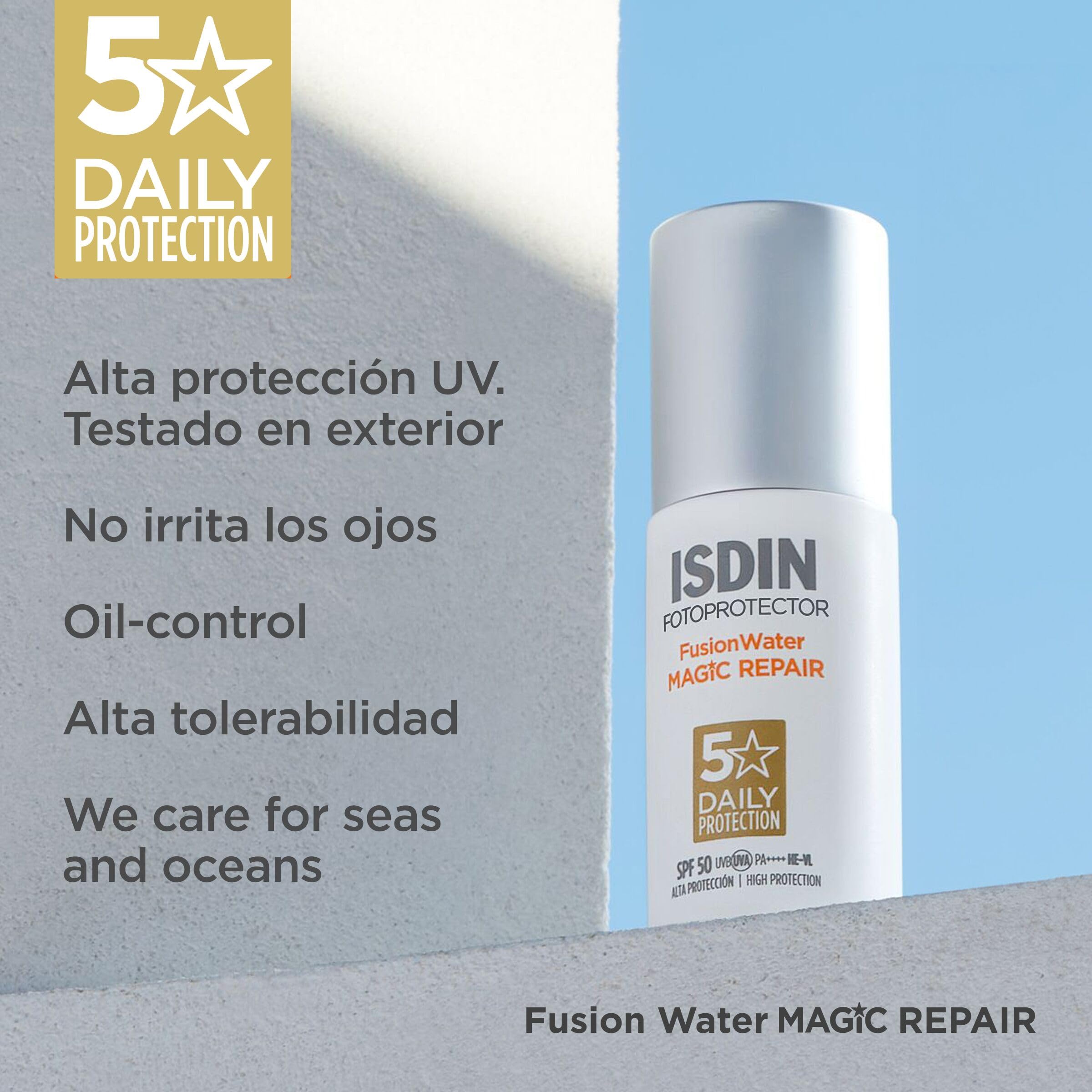 isdin-fusion-water-magic-repair-spf50-protector-solar-facial-50-ml image 6