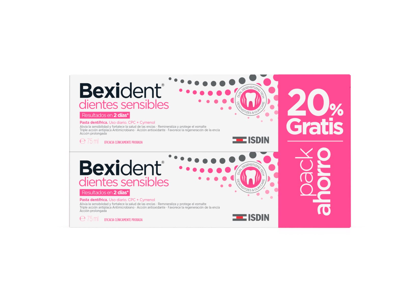 isdin-bexident-dientes-sensibles-pasta-dent-frica-2-x-75-ml image 1