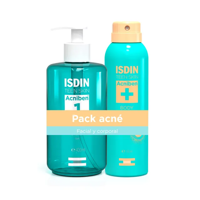 isdin-acniben-pack-rutina-corporal-gel-limpiador-matificante-acniben-body image 1